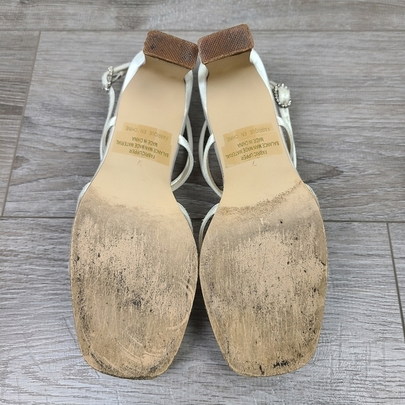 Touch Ups White Satin Strappy Wedding Sandals Size 7 - Picture 12 of 17